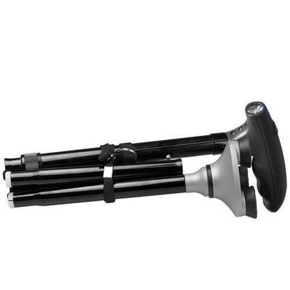 Bastón Plegable con Luz LED y Base Cuádruple