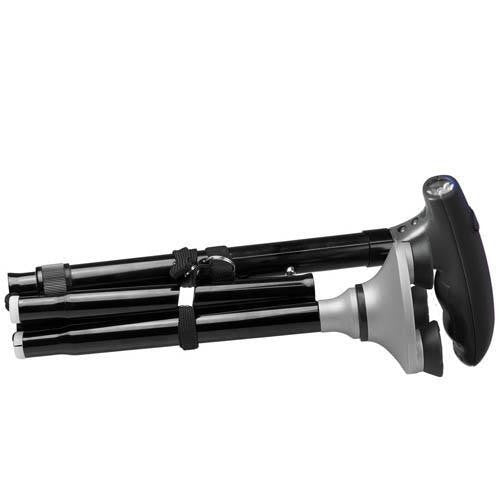 Bastón Plegable con Luz LED y Base Cuádruple